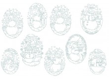 Stickserie - Schneemann Redwork